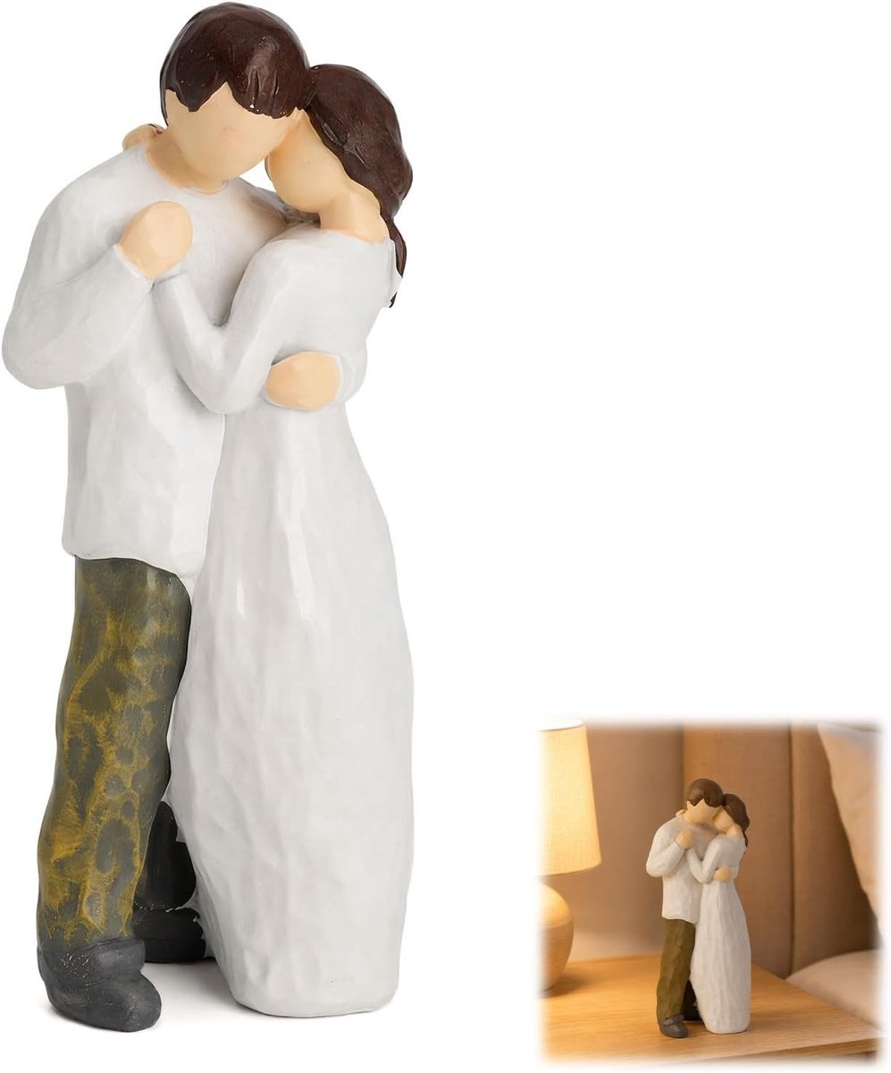 Verlovingscadeau voor vrouwen en mannen, huwelijkscadeau, paarfiguur, 21 cm, huwelijkscadeau, bruidspaar, huwelijksfiguren, cadeau voor Valentijnsdag, bruiloft, jubileum, verjaardag