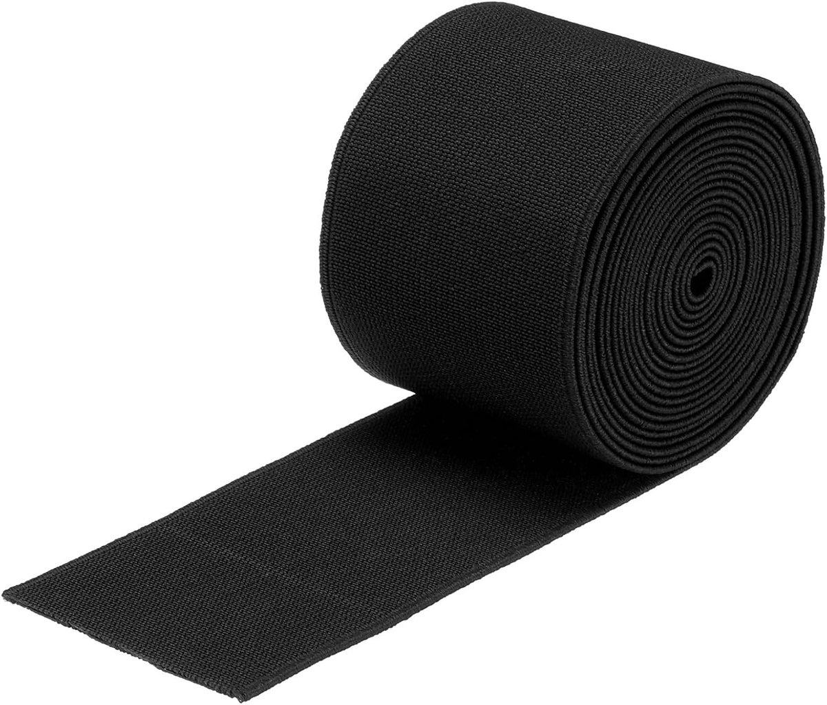 Elastische banden om te naaien, dubbelzijdig, 5 cm, zwart, elastisch breiband met hoge elasticiteit voor pruiken, riem en broeken