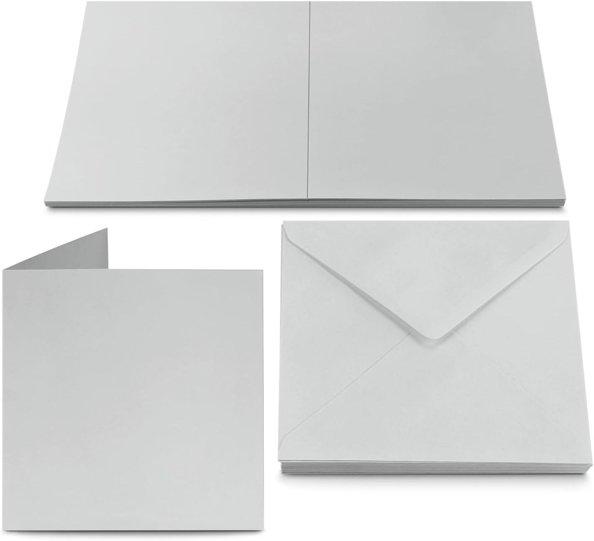 25 dubbele kaarten grijs + 25 vierkante enveloppen 14x14cm Rainbow gekleurde vouwkaarten voor uitnodigingen bedankbriefjes trouwen verjaardags
