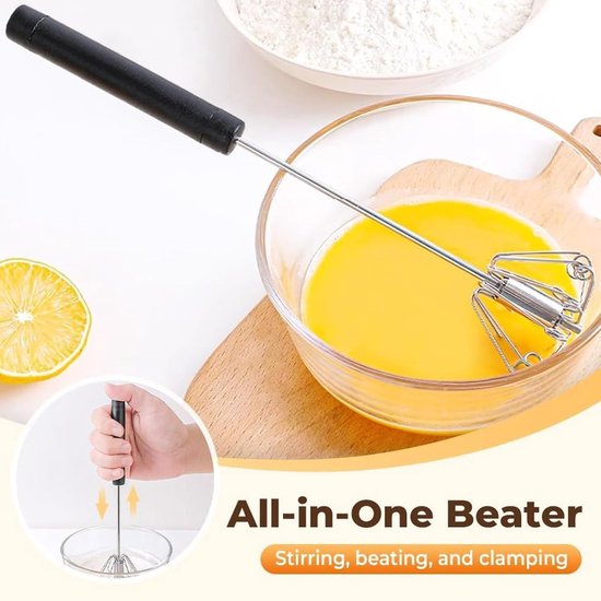 Semi-automatische Garde - Handmixer Keuken - Beslag Maken - Roestvrij Staal - 26 cm - Zwart — afbeelding 3