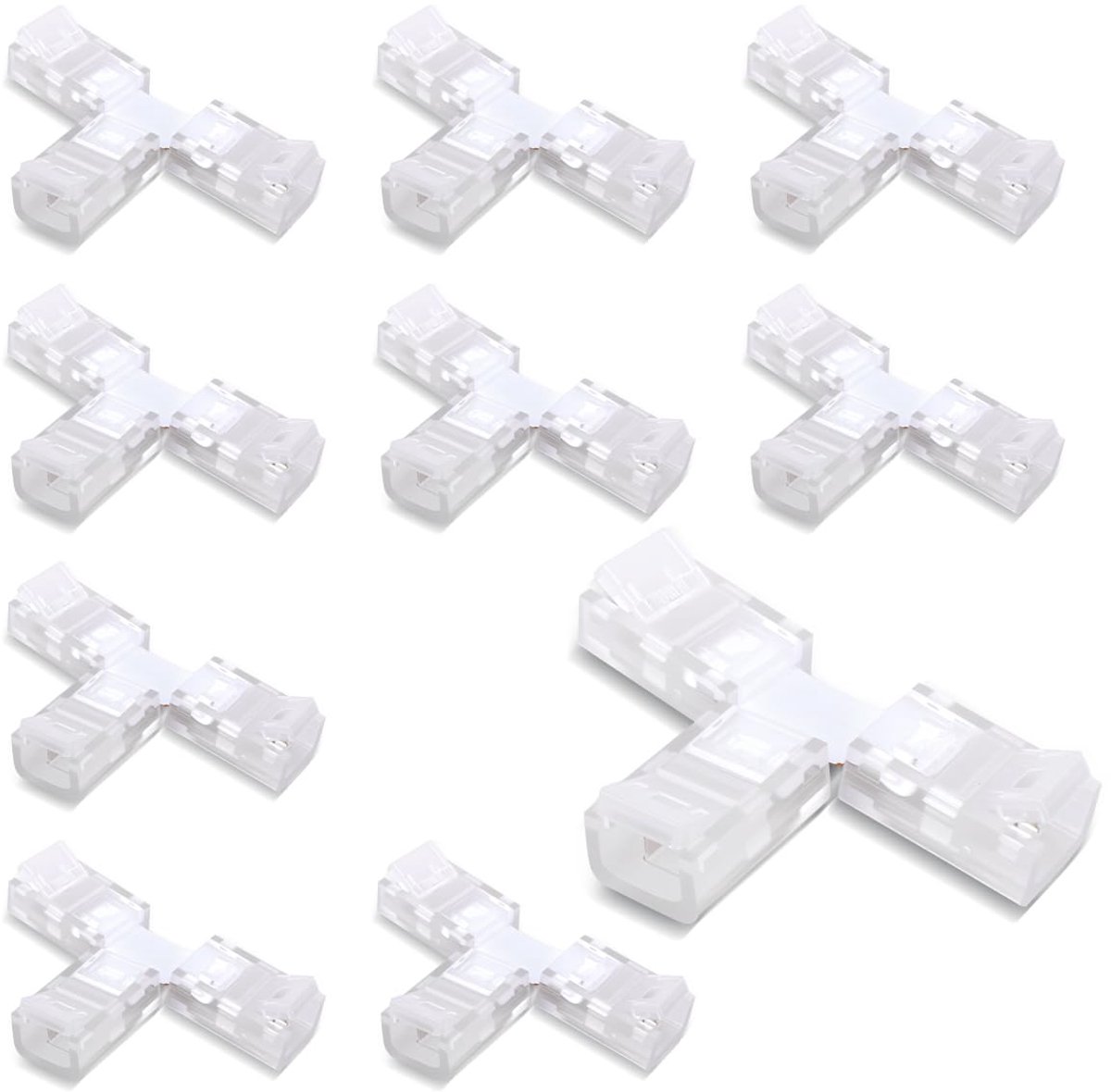 10 PCs Strip Connector Wire Snelle connector voor 8MM 2 Pin LED-licht, dubbele zijstrip, T-type