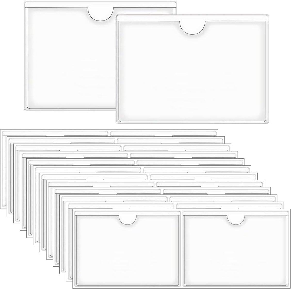 26 Stuks Zelfklevende visitekaartjes, voor schappen, supermarkten | PVC, zelfklevend, 13.5 x 9.5cm, transparant, duurzaam, herbruikbaar, voor het weergeven van prijsinformatie en dergelijke