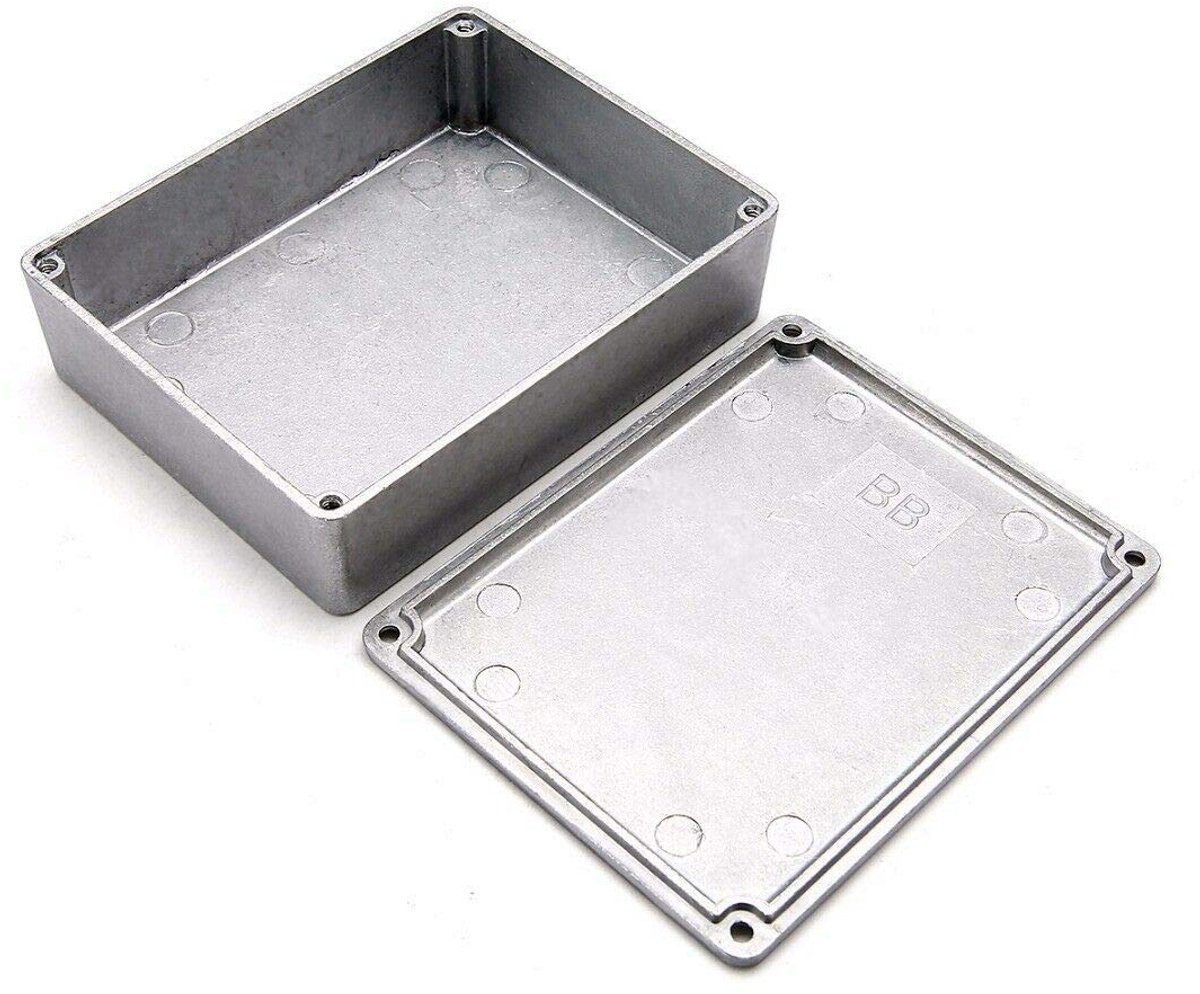 Waterdichte elektrische behuizing van gegoten aluminium, ideaal voor buitengebruik, complete aansluitdoos met stekker (1 stuk), zilver