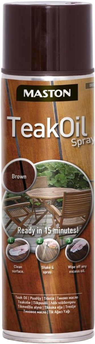 Houtolie Spray 500ml - Bruin - Snelle droging - Weerbestendig - SnelShoppen