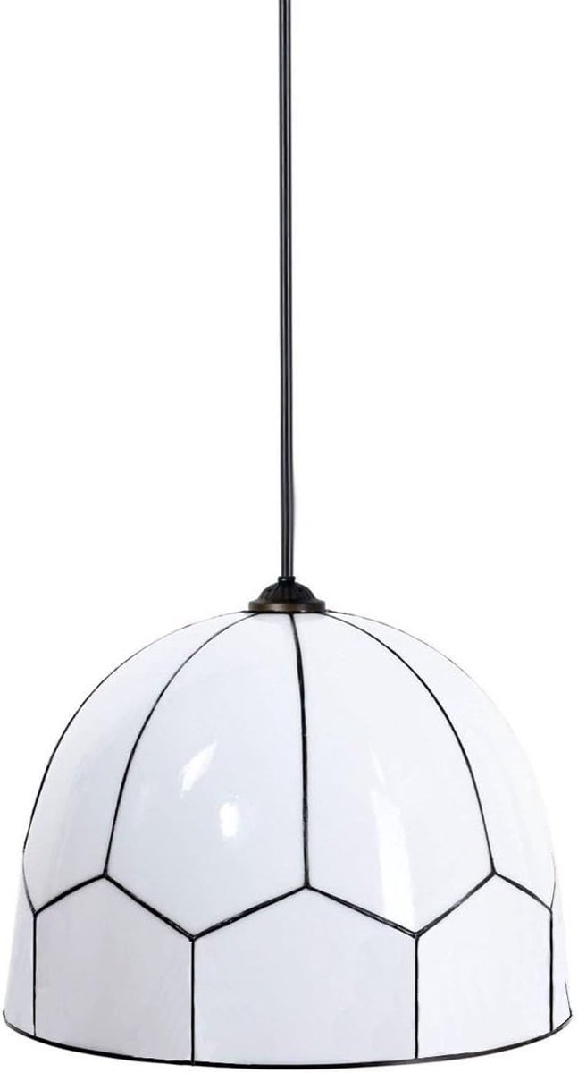 Pendant lamp rond 31cm - Tiffany-stijl wit gebogen glas - Art Deco ontwerp - Sfeervolle verlichting - SnelShoppen