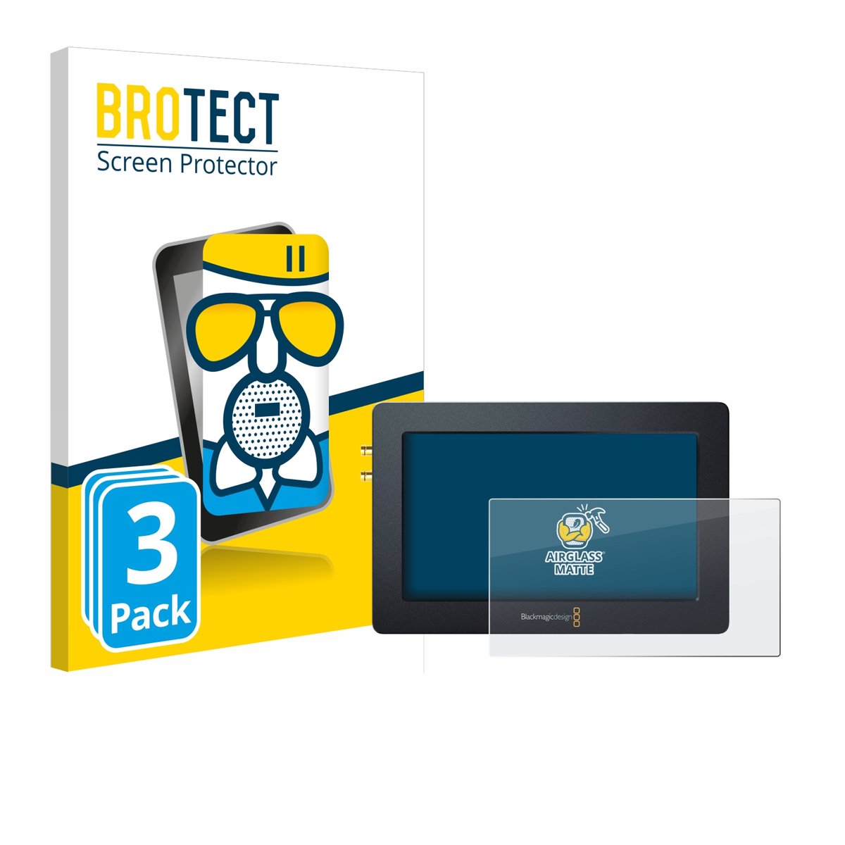 BROTECT - Screenprotector voor Blackmagic Design Blackmagic Video Assist 4K (7.0) - Folie Beschermfolie Beschermglas matte 3 Stuks