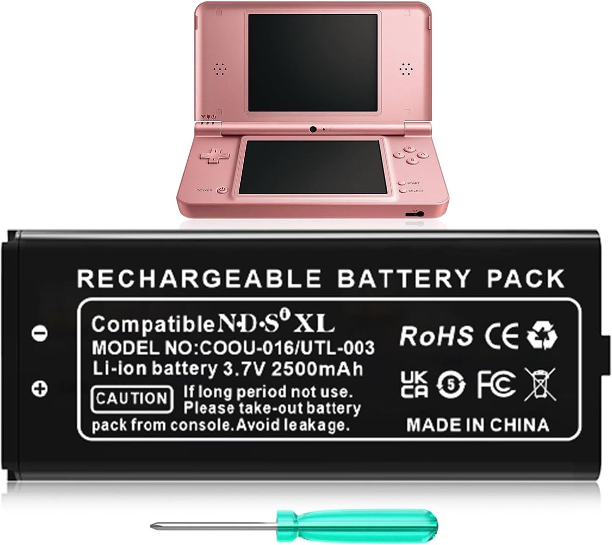 Accu, lithium-ion-accu, gereedschapsset compatibel met Nintendo DSi XL/DSi LL/DS XL spelconsole