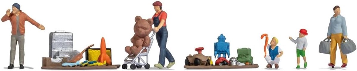 H0 vlooienmarkt set-3 beschilderd, staand