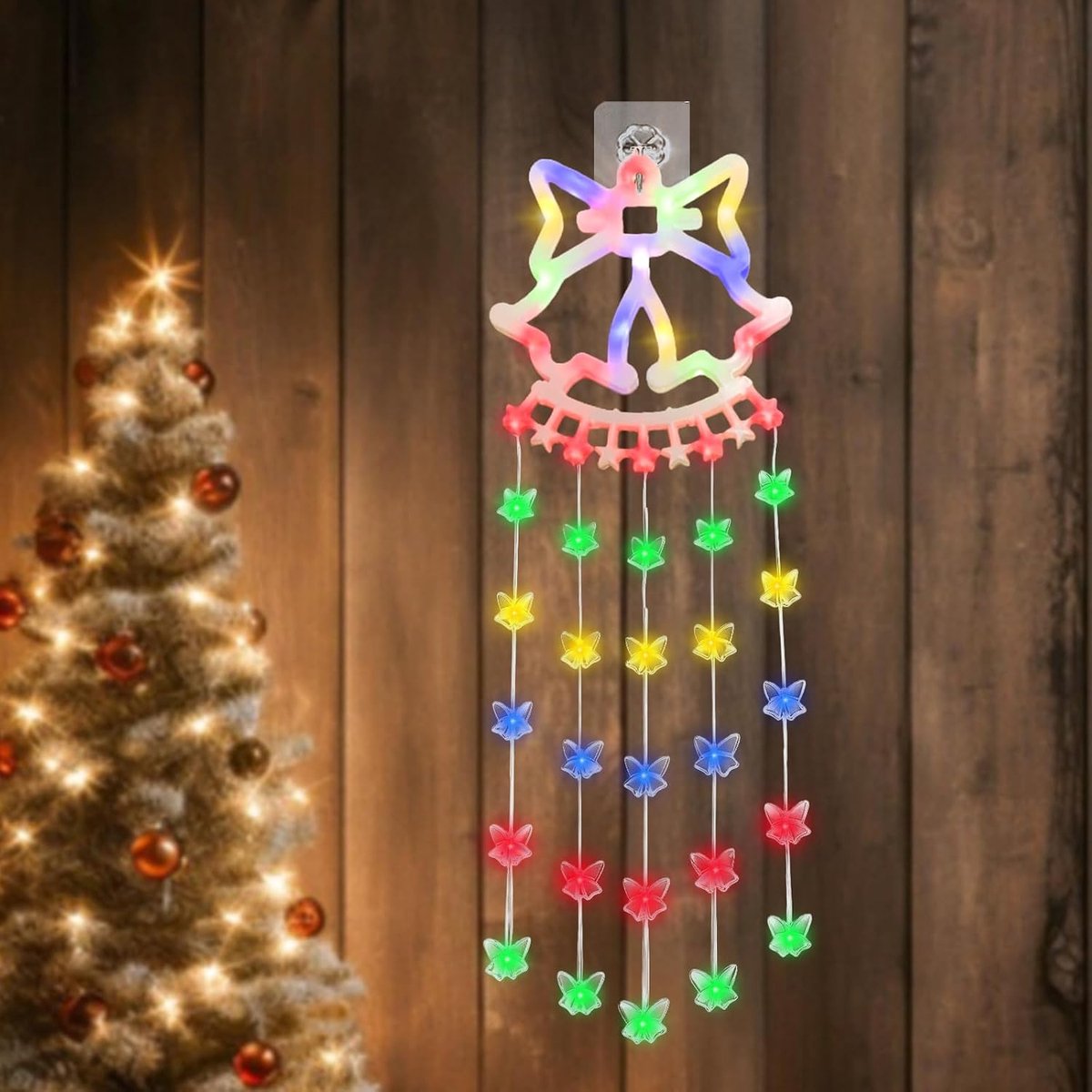 Binnen, 80 cm, kerstverlichting, kerstbel, ladder, sprookjesverlichting, kerstverlichting, kerstdecoratie voor ramen, tuin