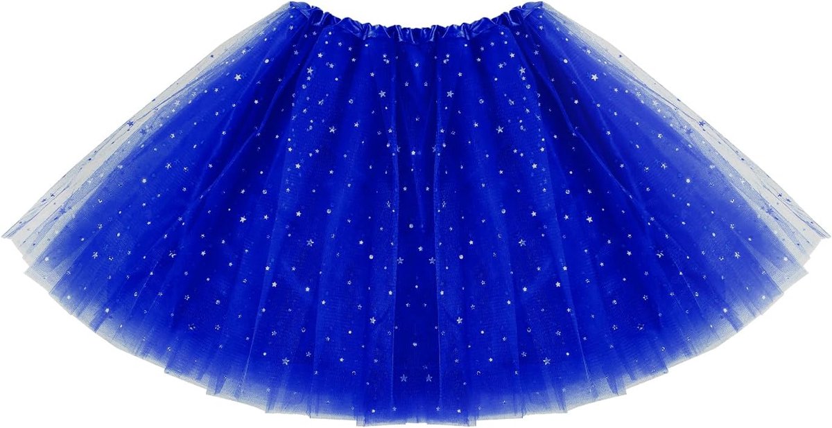 Tütu tule rok voor dames met paillettensterren, grasgroen, 3-laags tule, balletrok, retro jaren 80-outfit, dames, blazenrok, tutu voor carnaval, kostuum, feestaccessoires, dans, hardlopen,