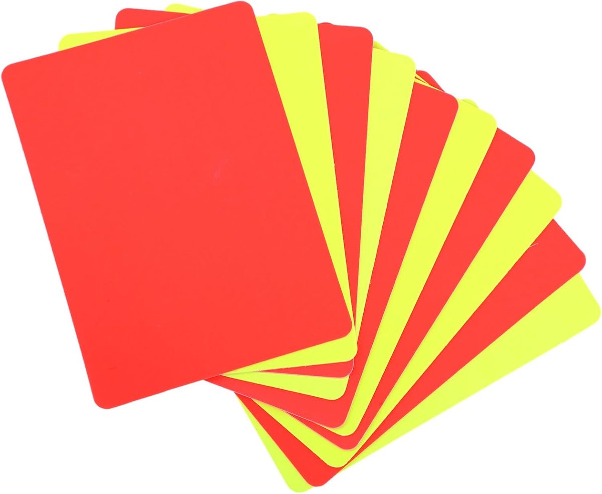 10 stuks scheidsrechterskaarten, gele en rode kaart voetbalscheidsrechter set, PVC scheidsrechterskaarten, sport voetbal scheidsrechter-tool voor voetbalwedstrijden, sportevenementen
