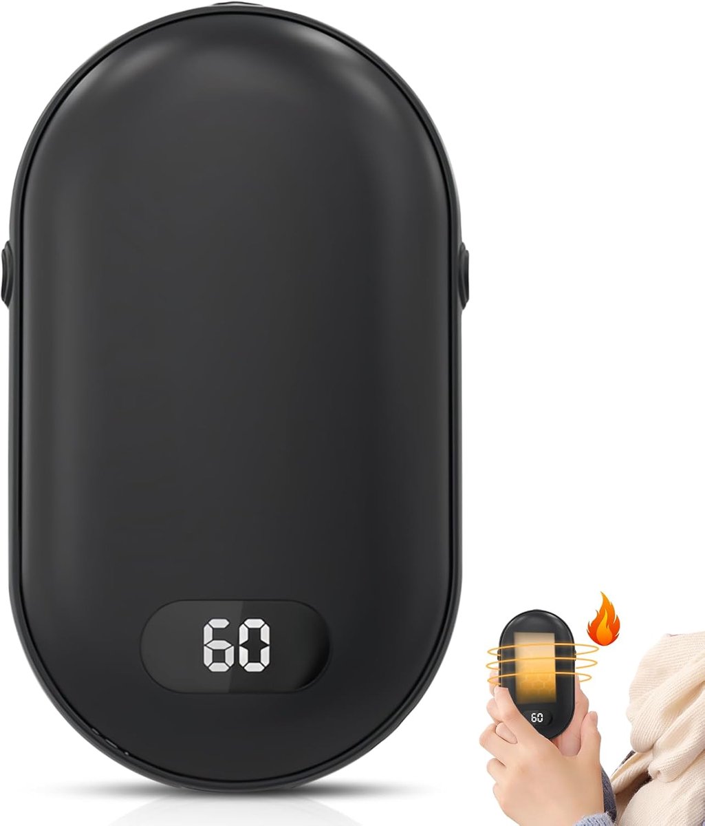 5200mAh Handwarmer Oplaadbaar Handwarmer Elektrisch: WIYETY USB Zakwarmer, Elektrische Draagbare Zakwarmer Power Bank, USB Oplaadbare Handwarmer voor Outdoor Jacht Golf, Zwart