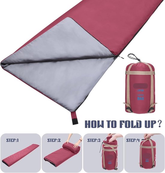 Kampeerslaapzak - Slaapzak Buiten - Kamperen Backpacken - Ultralicht Opvouwbaar - 190x75cm - Donkerblauw — afbeelding 3