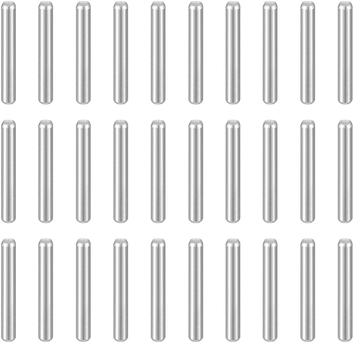 100 stuks pluggen M2 (2 mm) x 14 mm 304 roestvrij staal cilindrische planksteunpinnen, penstangen, bevestigingselementen voor metalen apparaten, houten meubels, doe-het-zelf montage, zilver