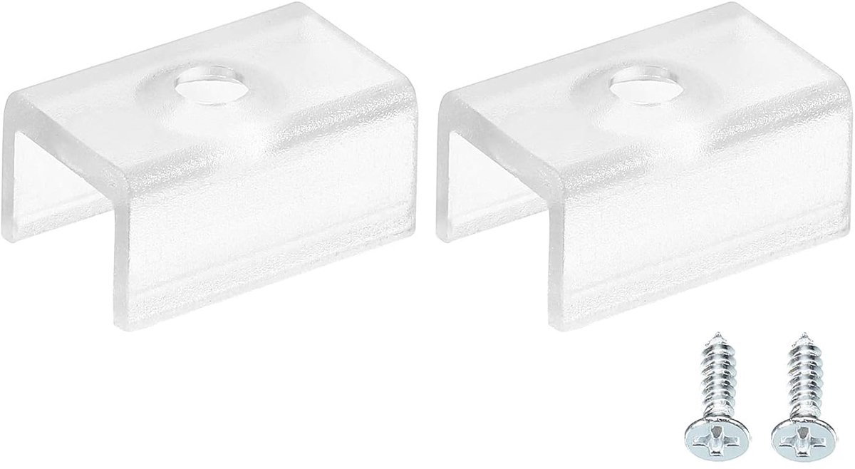 sourcing map Lichtsnoer montageclips, 20 stuks wandkanaalmontagebeugel accessoires voor 9,5 mm tot 10 mm led neonband, transparant