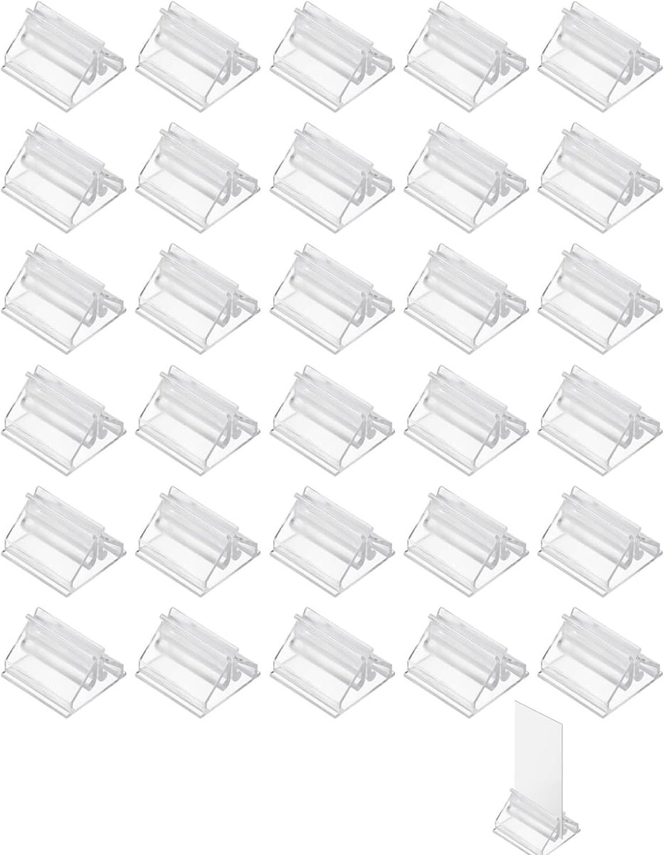 Kaarthouders 30 stuks - helder acryl - breukvast en veilig - ideaal voor naambordjes en prijzen - SnelShoppen
