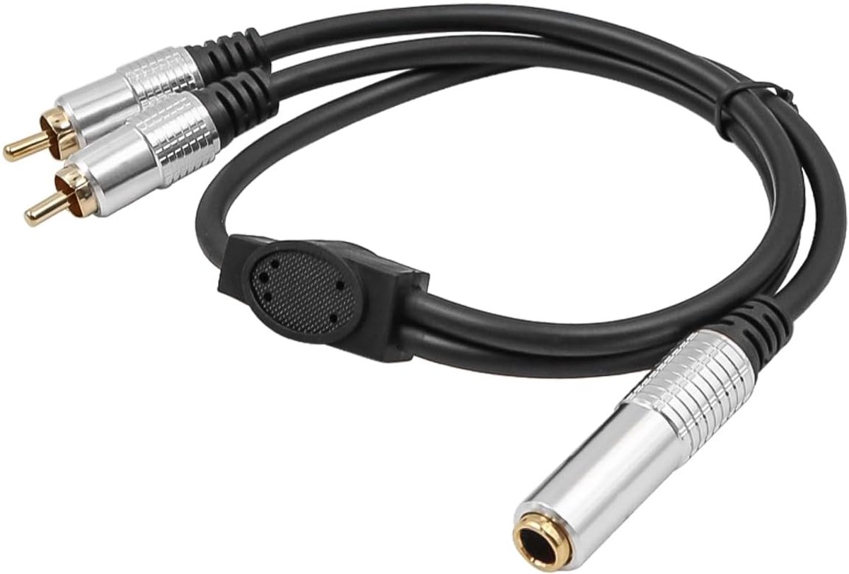 Y Splitter Kabel 6.35mm naar 2 RCA - Goudgeplateerde Koperen Huls - Duurzaam en Flexibel - Ideaal voor Stereo Audio - SnelShoppen