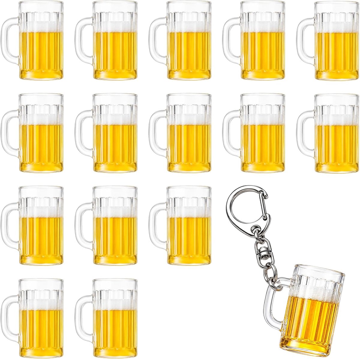 miniatuur bierpullen 15 stuks - hars - realistische biervulling - ideaal voor poppenhuizen - SnelShoppen