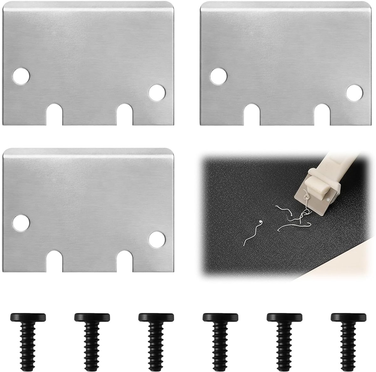 3D-printer schrapers set van 3, SK5 stalen schrapers met vervangende mesjes en schroeven, ideaal voor bouwplaten en onderhoud van 3D-printers