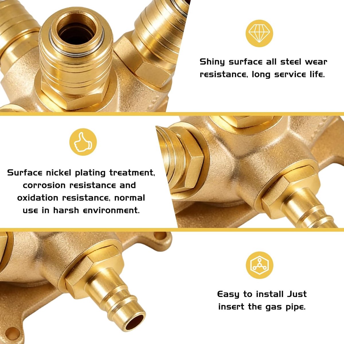 Compressed air distributor 5-voudig - met 4 snelkoppelingen - robuust ijzer - ideaal voor wandmontage - SnelShoppen