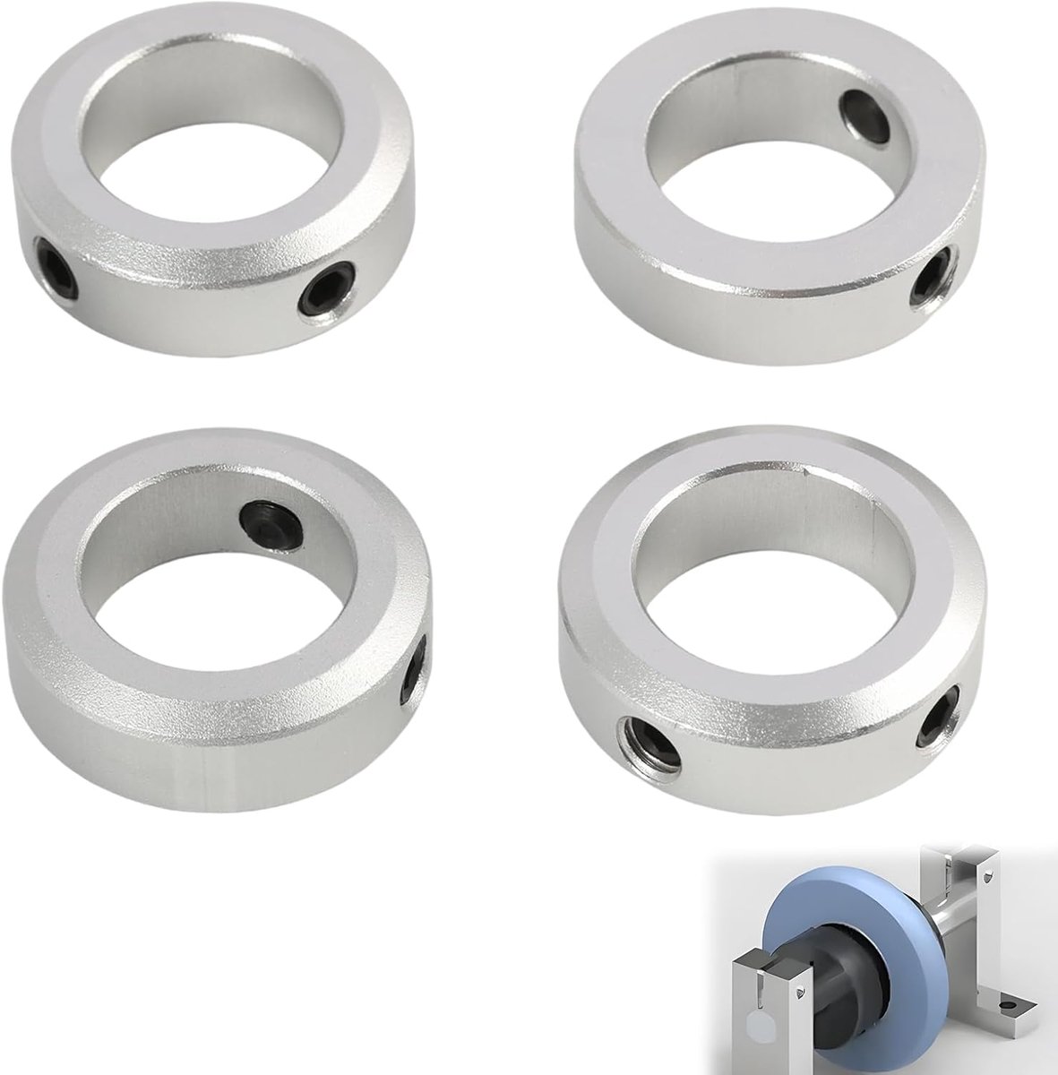 Asborgring 16 mm - 4 Stuks - Diepte-aanslag voor Wiel - Geschikt voor Kruiwagen en CNC Gereedschap - ShopVlot