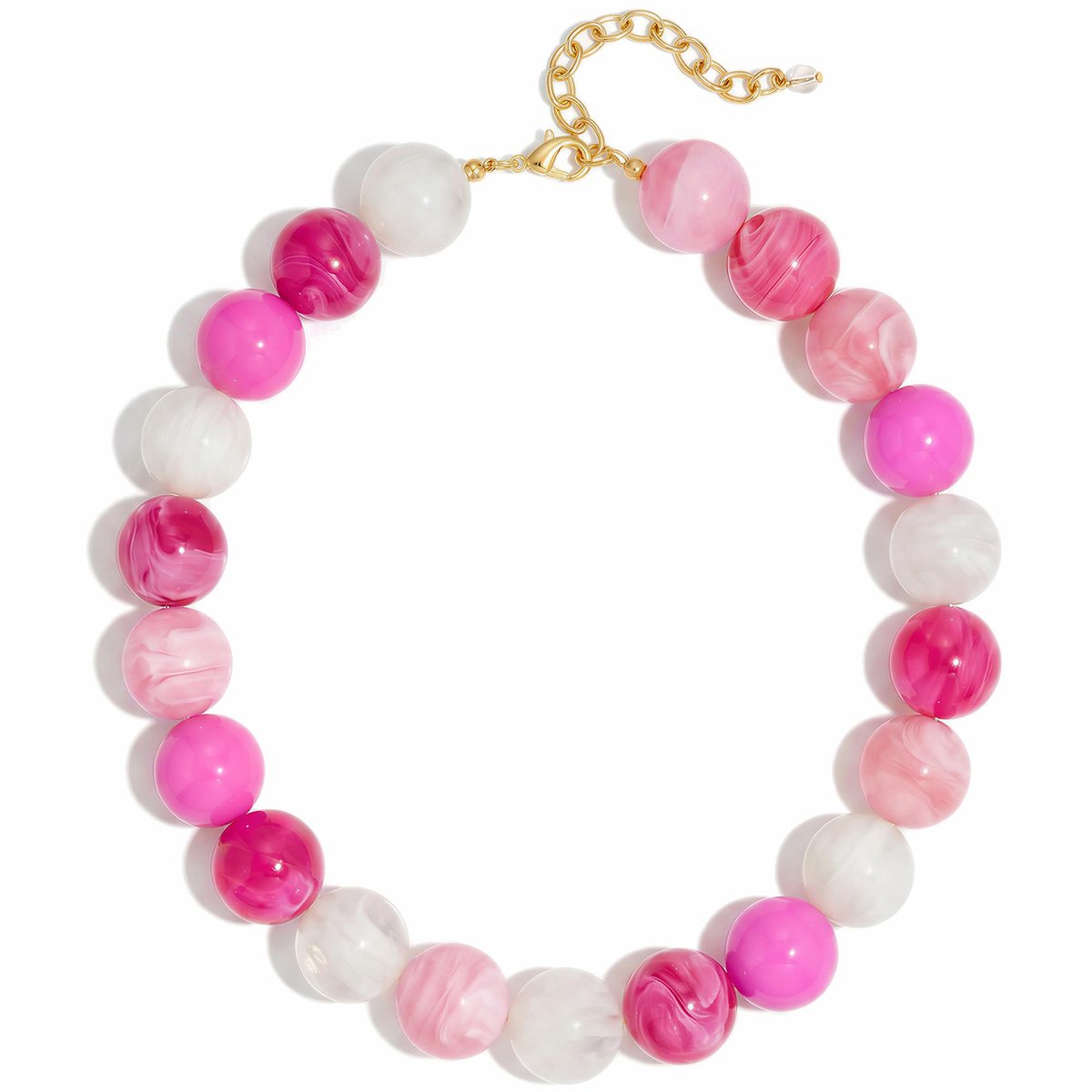 Dameshalsketting - meerkleurig - zacht roze-wit kleurverloop - statementchoker voor de zomer - ShopVlot