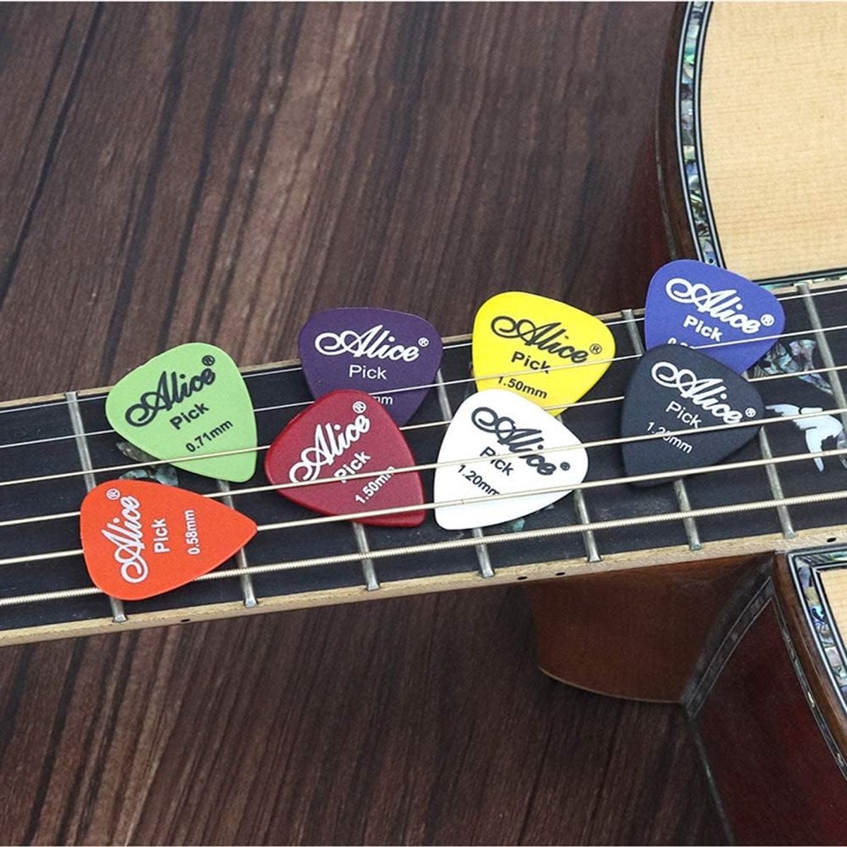Gitaarplectrums 40 stuks - Celluloid Picks - Diverse diktes - Ideaal voor akoestische en elektrische gitaren - ShopVlot