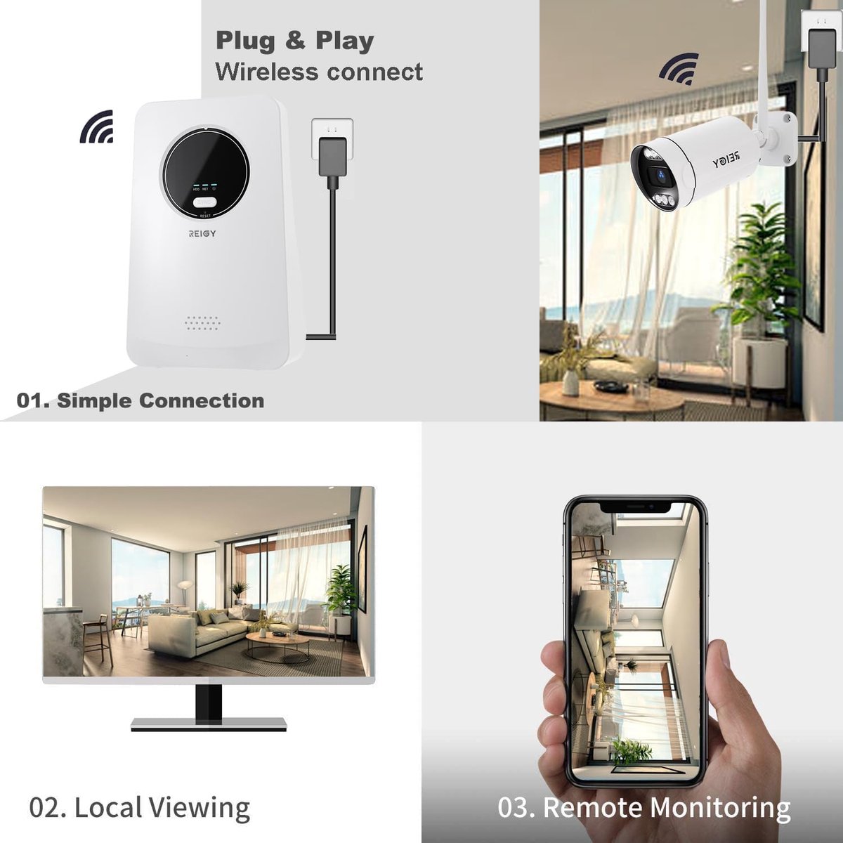 NVR WiFi 10CH - Ondersteunt tot 10 camera's - SD kaart tot 256GB of harde schijf tot 6TB - Betrouwbare videobewaking - ShopVlot