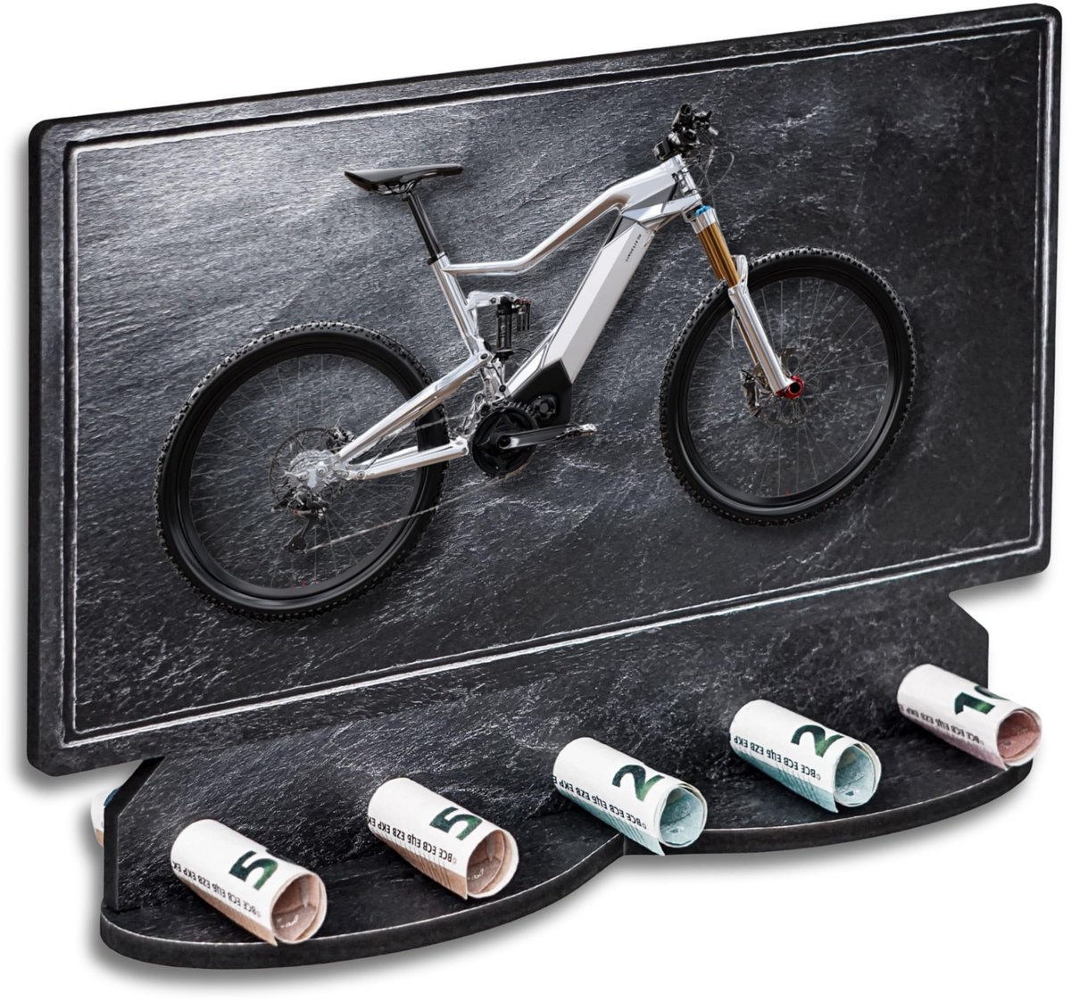 Geldgeschenk gepersonaliseerd - DIY geschenkverpakking - voor verjaardag jubileum - uniek mountainbike ontwerp - ShopVlot