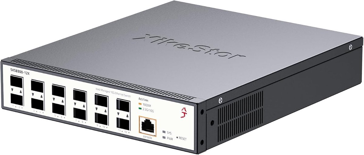 Ethernet Switch 12 Poorten 10G SFP+ - L3 Managed Switch - Metalen Behuizing - Hoge Snelheid voor Netwerken - ShopVlot