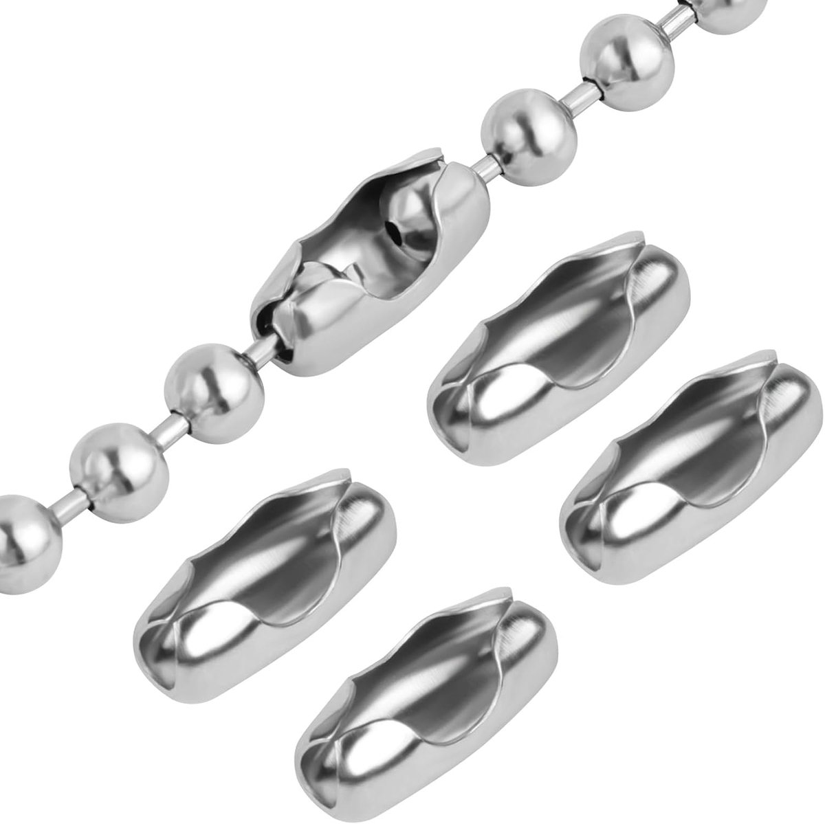 Rolgordijn Koord Connector 24 Stuks - Roestvrij Staal 4.5mm - Voor Rol, Vouw- en Verticale Jaloezieën - ShopVlot