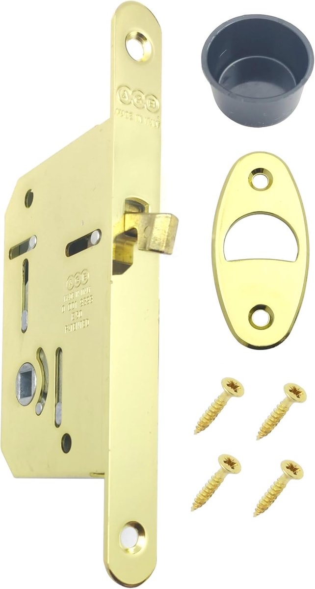 Lock for sliding bathroom toilet, AGB THREE lock, mortise lock for sliding doors, model with 1 hole, frame handle - ShopVlot