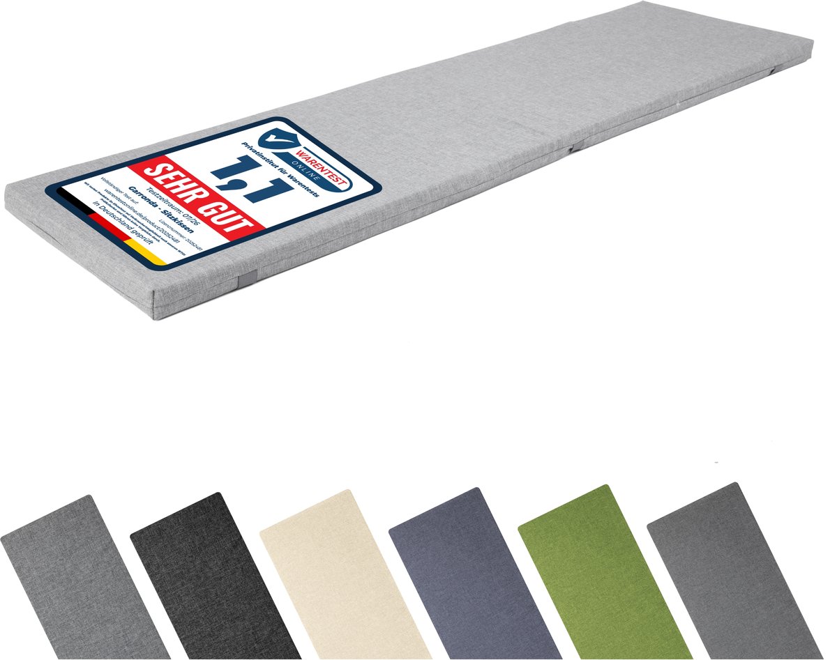 Garronda Bankkussen 140x40 cm – 4 cm dik – Waterafstotend & UV-bestendig – Lichtgrijs GD-AM-Dino