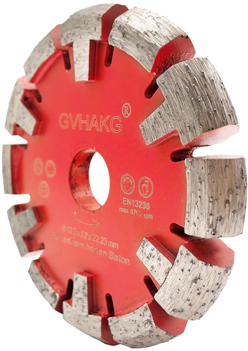 Tuck Point Diamond Saw Blade for Underfloor Heating, Very Hard Concrete Floors and Spacing, Segment Width 17 mm - ShopVlot