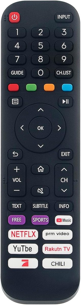 ALLIMITY Remote control replacement suitable for Hisense HD DLED Smart TV 43A7HQ 50A6EG 55A6EG 65A6EG 55E76GQ 40A4BG - ShopVlot