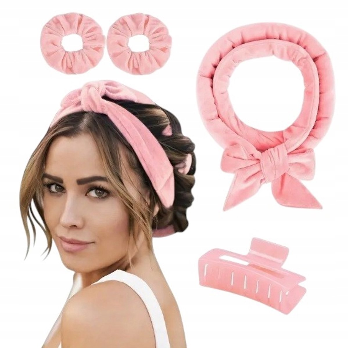 Velours Haarroller voor Perfecte Krullen - Roze