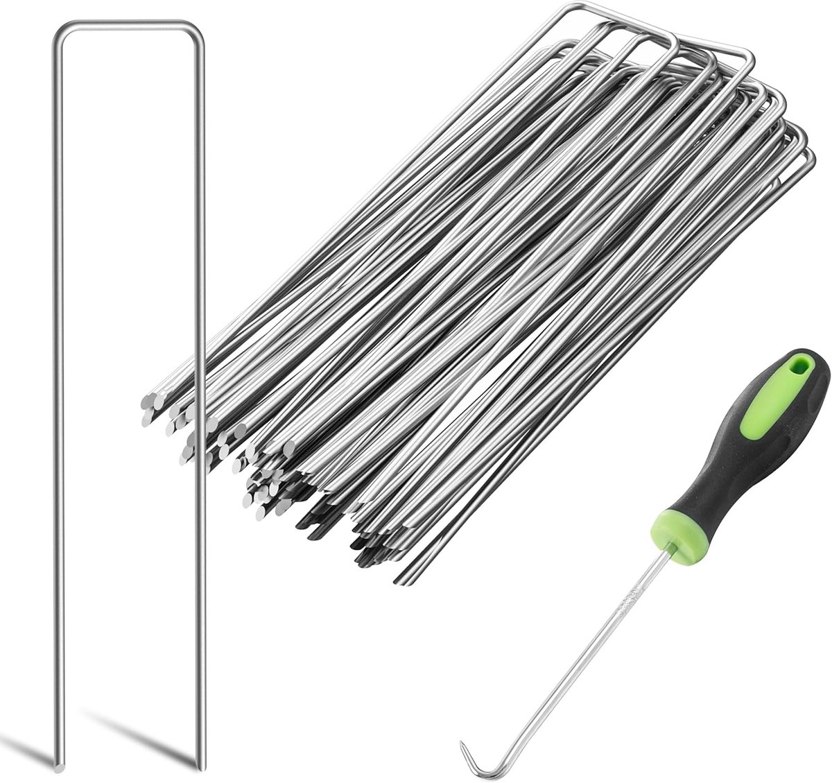 Tuinnagels Ø 3 mm - Heavy Duty U-vorm - Gegalvaniseerd staal - Bevestigen van onkruiddoek en netten - SnelShoppen