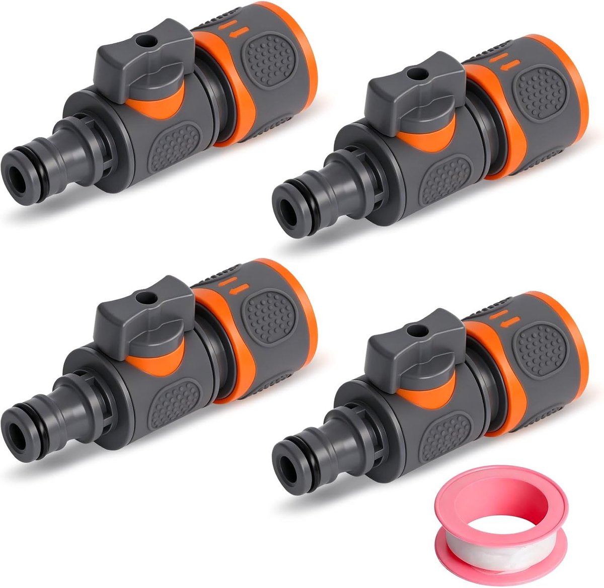 Hose connectors met afsluitkraan - 1/2 inch waterverbinding - hoogwaardig ABS en TPR - SnelShoppen