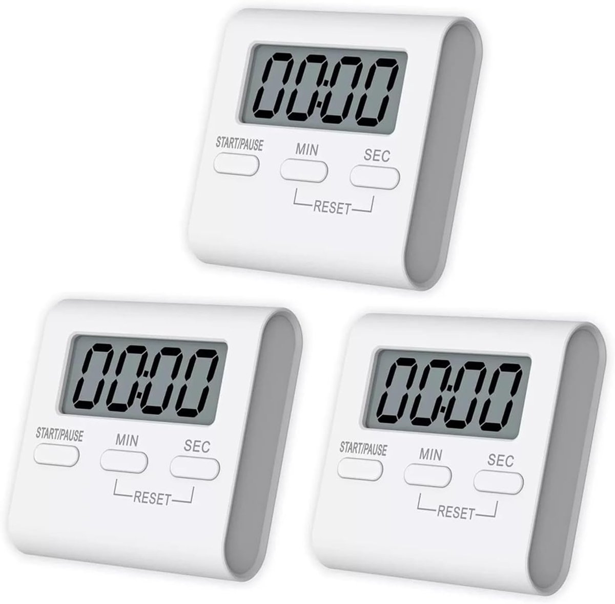 Digitale timer set van 3 voor keuken, klaslokaal en sport (batterij niet inbegrepen)