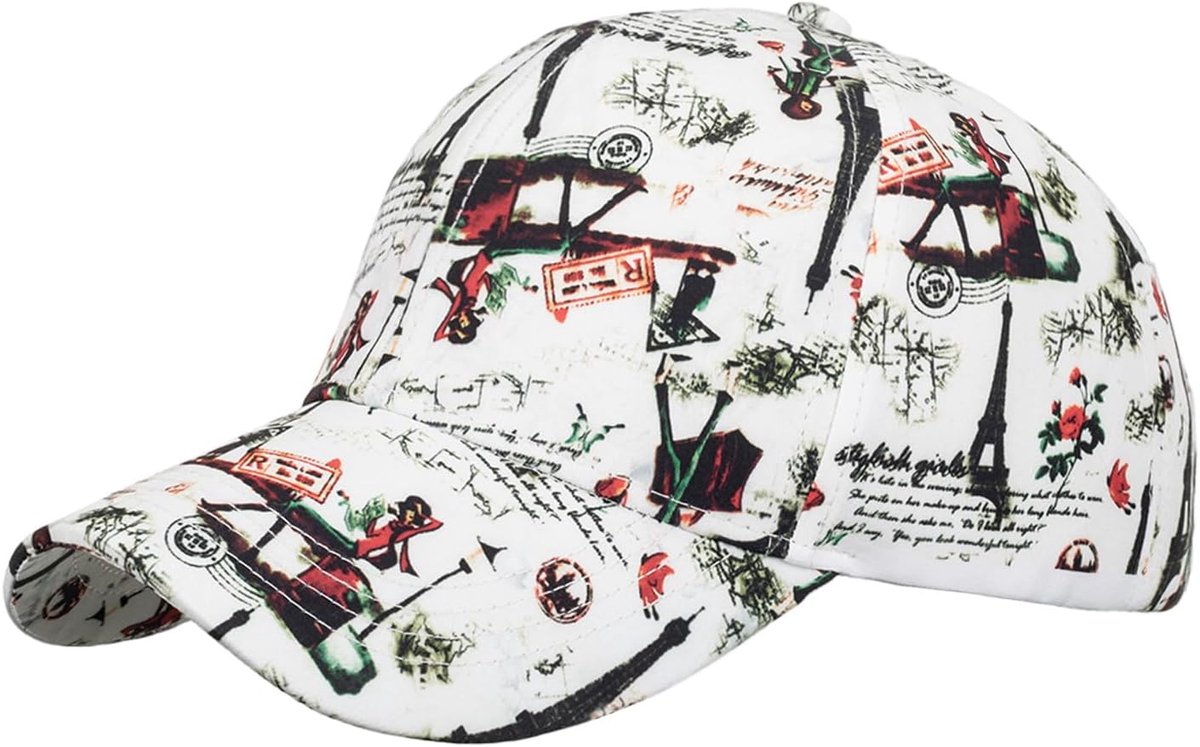 Baseballcap met ventilator - unisex - torenprint - ideaal voor zonnige dagen - SnelShoppen