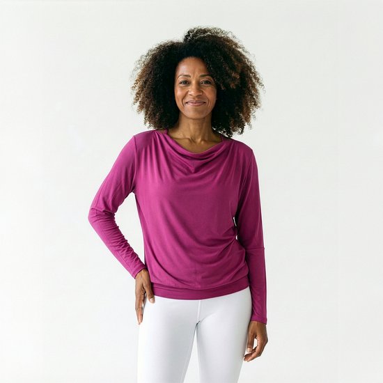 Yoga-longsleeve vloeiende shakti "ala" - framboos XL Loungewear shirt YOGISTAR van Craft — afbeelding 4