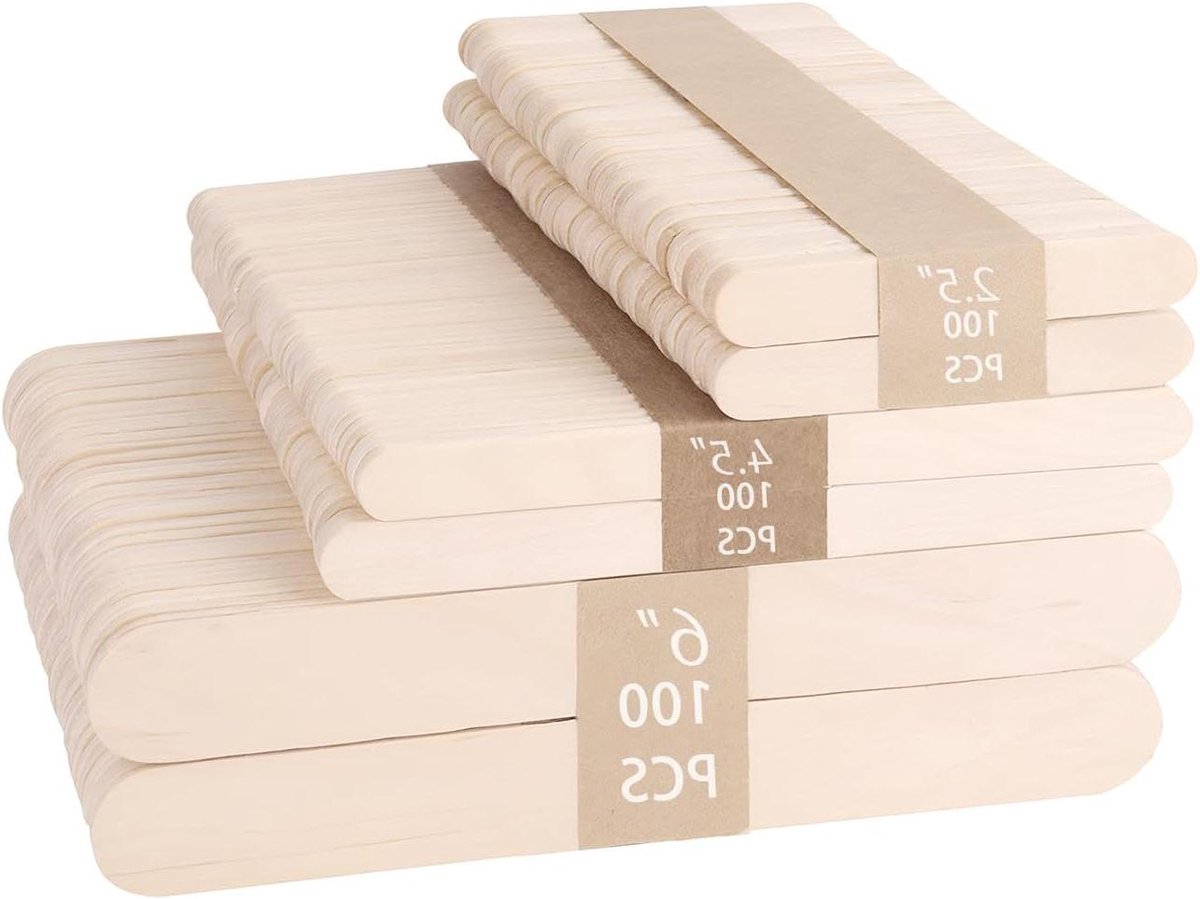Ambachtelijke Stokjes - Houten Stokjes Knutselstokjes - Doe-het-zelf Projecten - Natuurlijk Hout - 300 Stuks - Natuurlijk Hout