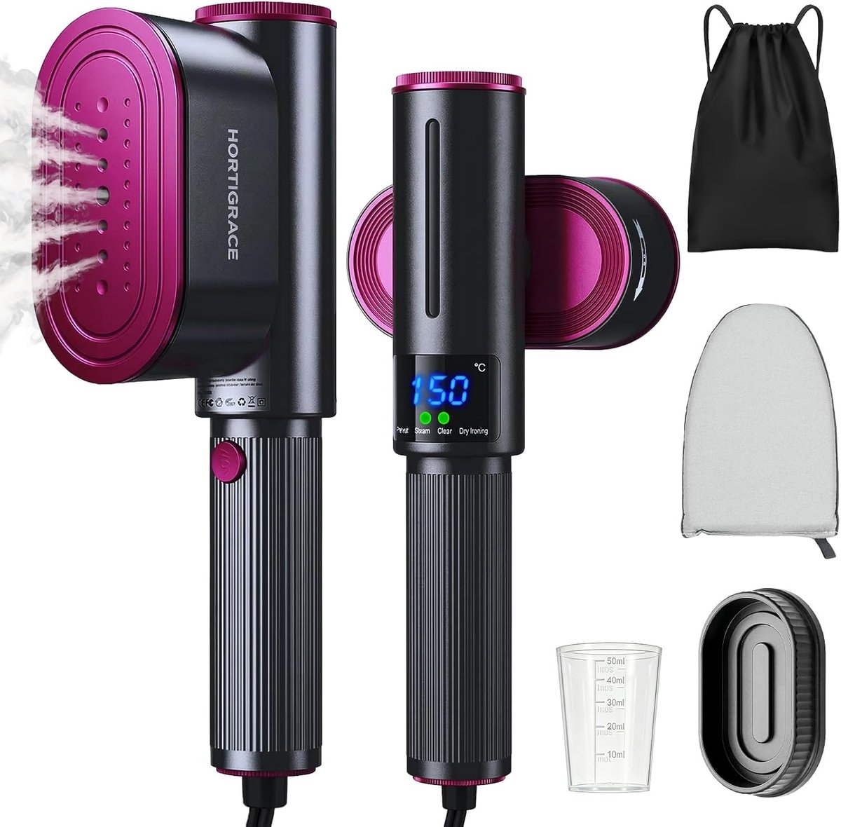 Stoomstrijkijzer 1200 W - Draagbaar reistrijkijzer - 2-in-1 functie - Krachtige stoom voor onderweg - ShopVlot
