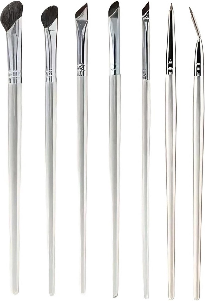 7-delige make-upkwastenset voor ogen - Professionele eyeliner- en wenkbrauwkwasten - Creëer perfecte oogmake-up - ShopVlot