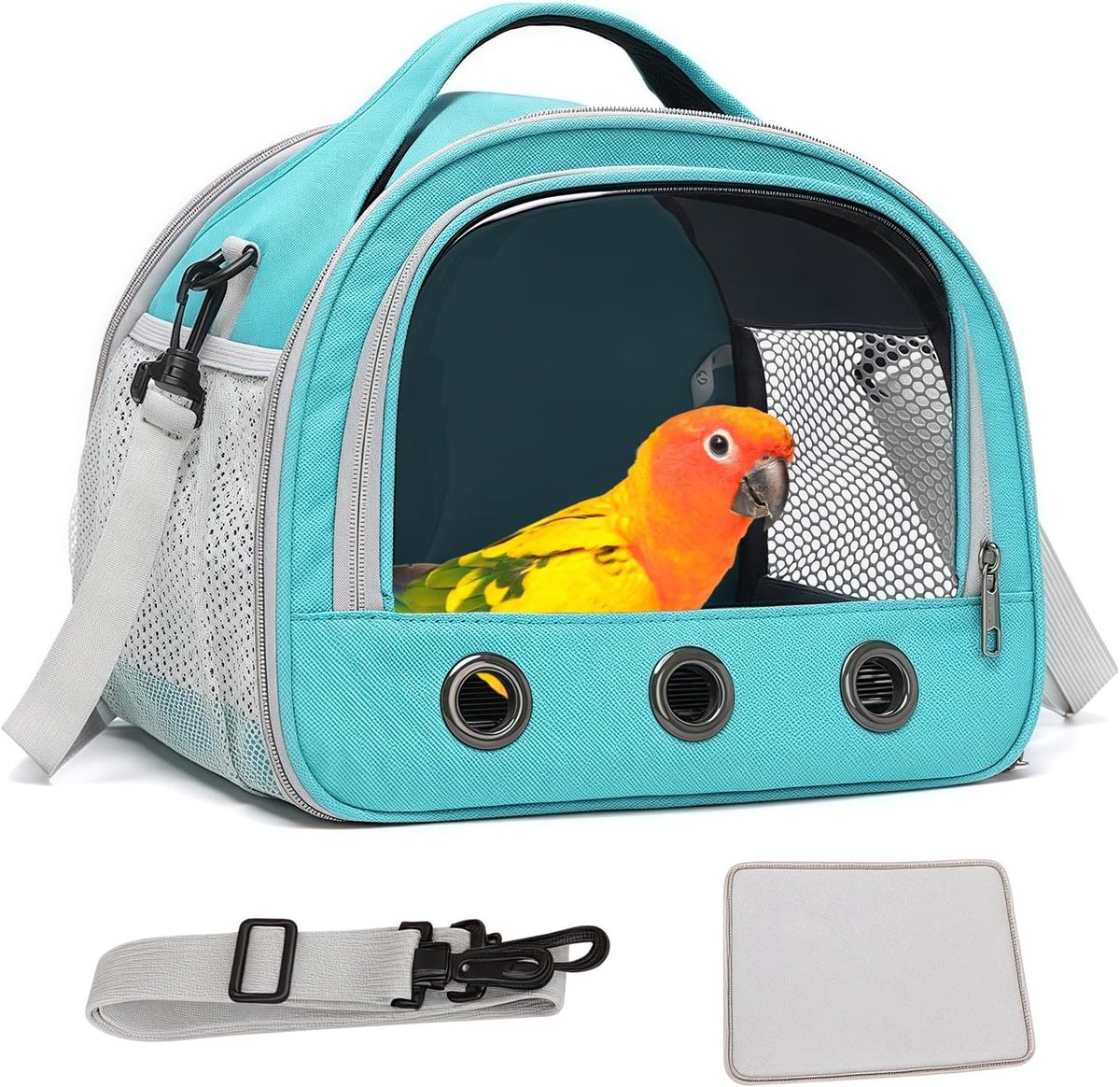 Transporttas kat, transporttas voor kat hond, kattentransporttas met schouderriem, transportbox voor kat hond, transportbox konijn kat, draagtas voor huisdieren 30 x 27 x 21 cm