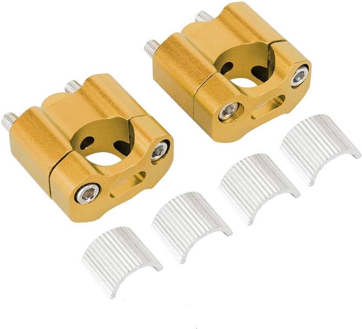 Stuur Riser, Akozon 1 Paar Motorfiets Stuur Riser Mount Klem Adapter 22mm / 28mm 1 / 8in 7 / 8in CNC Aluminium Legering Stuur Riser (Gloden)