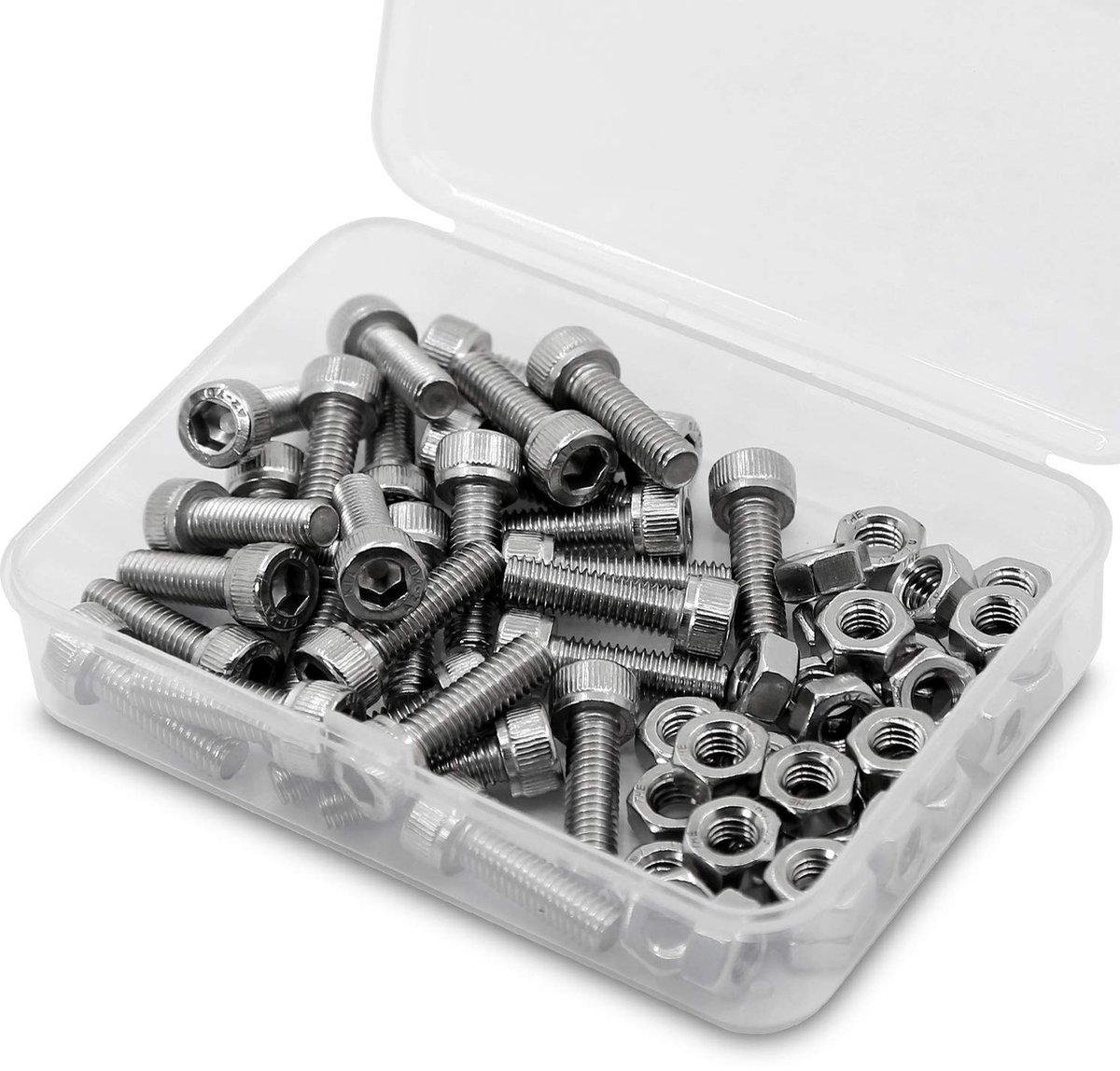 * 16mm 40 Stuks Inbusbout en Moer Combinatie Doos 304 Roestvrijstalen Inbusbouten