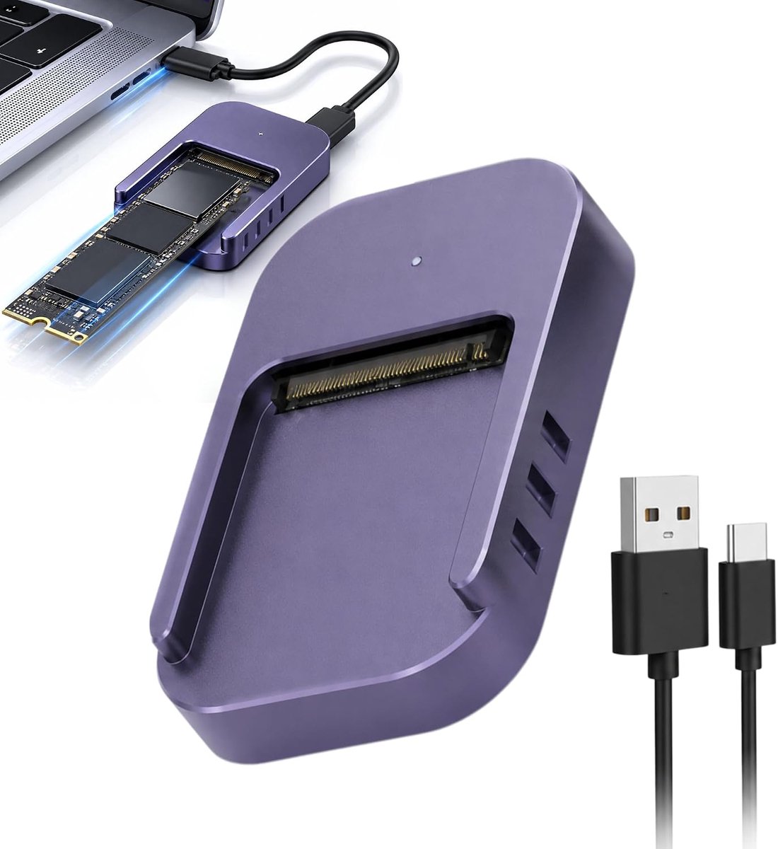 NVMe SSD-behuizing, USB C NVMe M.2 SSD-behuizingsadapter Aluminiumlegering voor RTL9210CN-chip, Ondersteuning voor UASP en TRIM