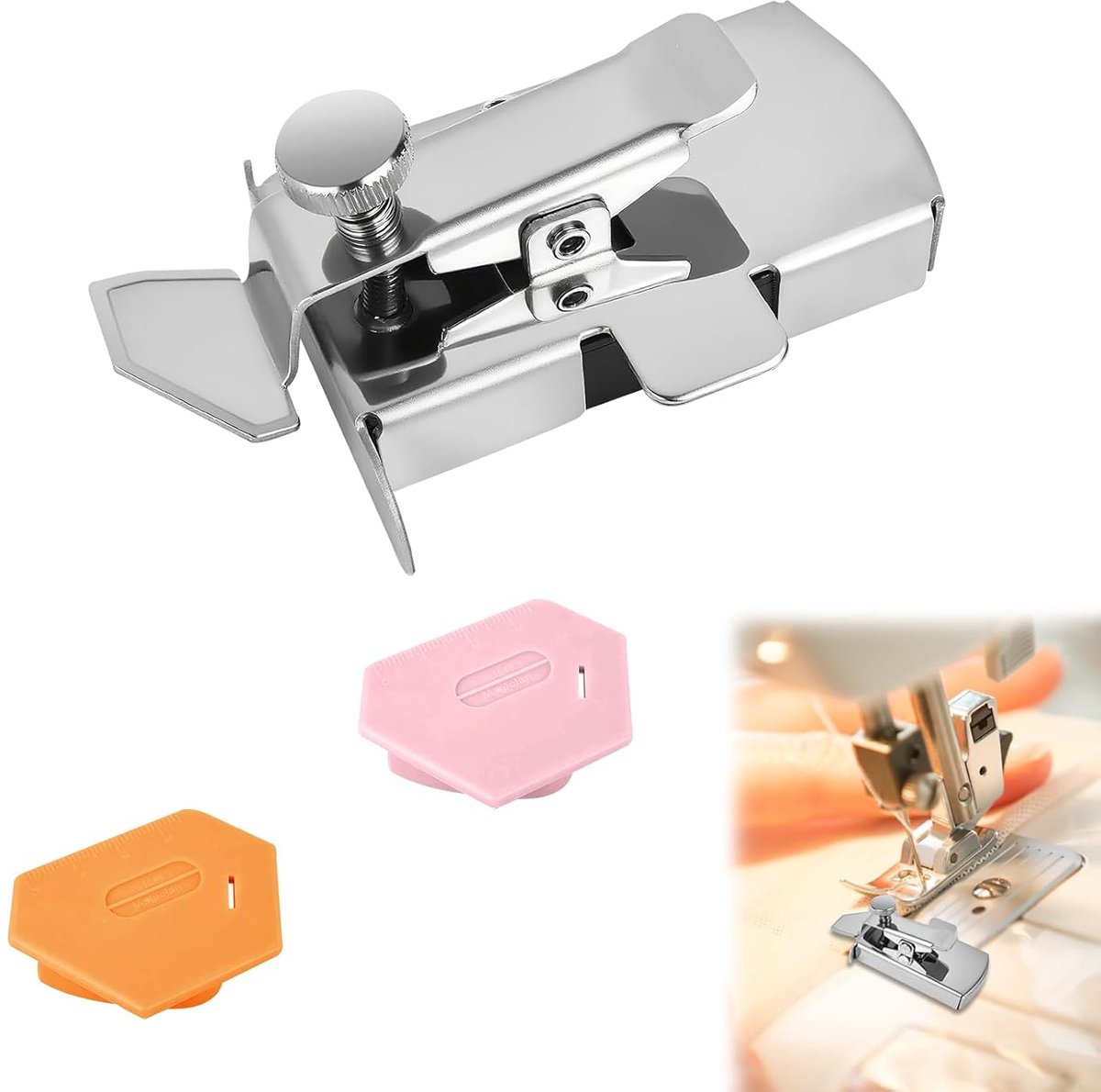 3 stuks magnetische naadgeleiders voor naaimachine, universeel, anti-krul | Multifunctionele naaiaccessoires, sterke magneet naaimachines bevestigingsgereedschap roestvrij staal + ABS-kunststof