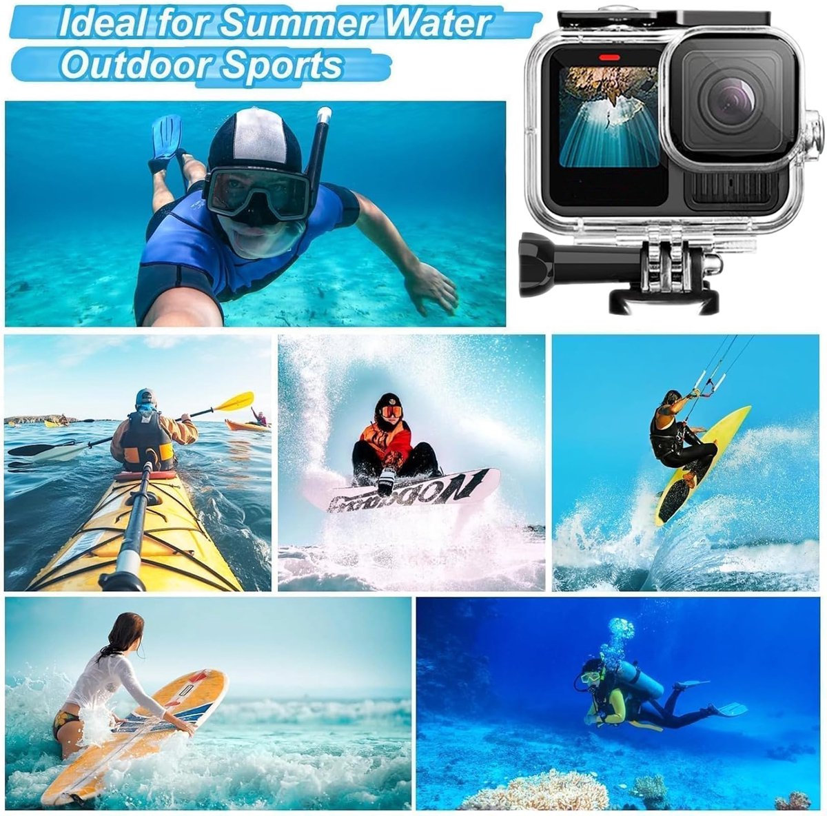 Waterdichte behuizing voor GoPro Hero 13 - stevige constructie - bescherming onder water - SnelShoppen